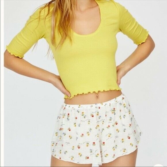 Free People Up Late Crop Top Shorts Pajama set M - Picture 4 of 5